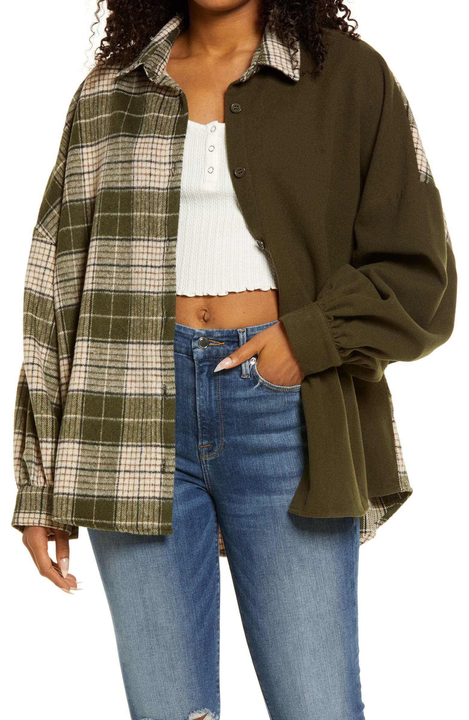 Printblock Plaid Button-Up Shirt | Nordstrom