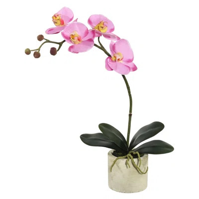 Artificial Orchid Floral Arrangement in Pot | Wayfair North America