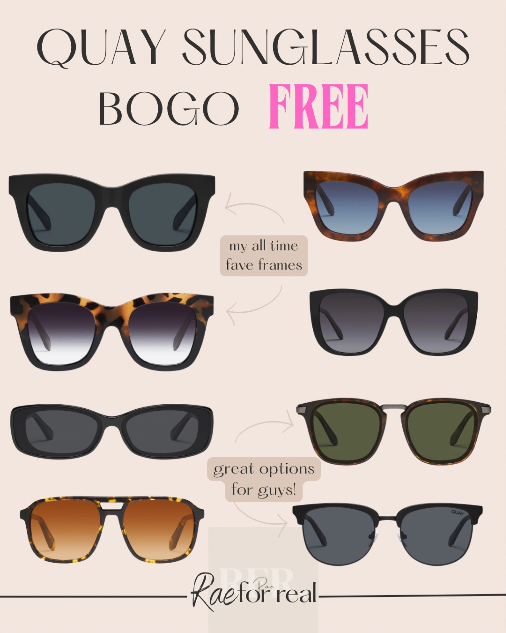 Quay sunglasses on sale!! Most are under $100 and a have a polarized lens option. 

Trendy sunglasses, men’s sunglasses, women’s sunglasses. 

#LTKMens #LTKStyleTip #LTKSaleAlert