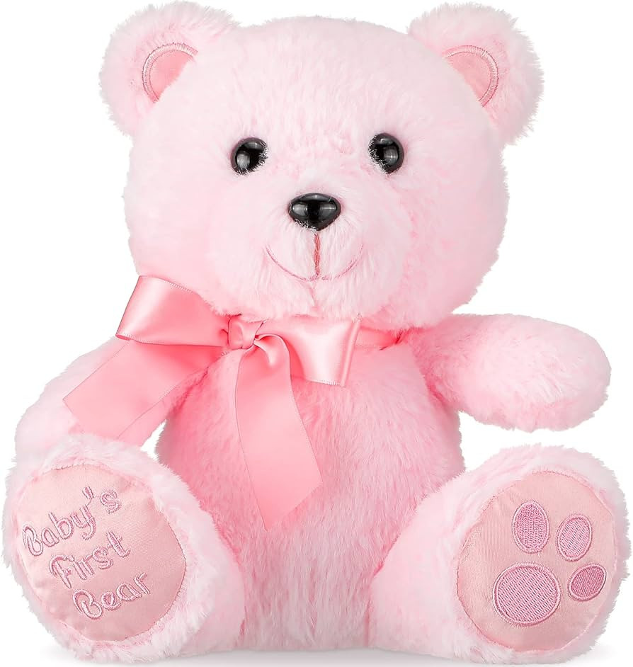 Chalyna 10 Inch Bear Stuffed Animal First Bear Baby Shower Bear Plush Toy for Wedding Birthday Va... | Amazon (US)