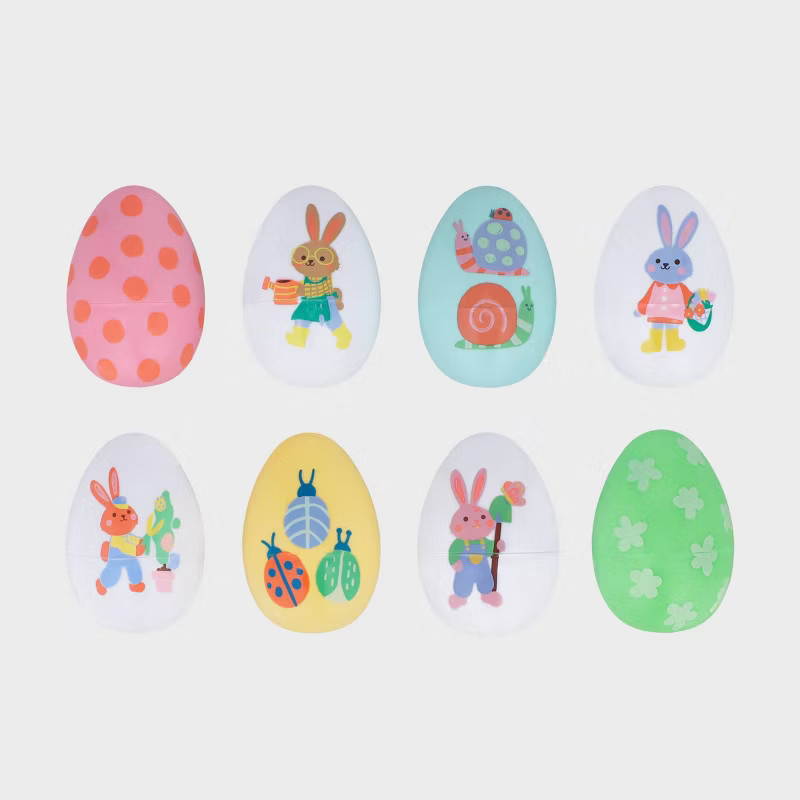8ct Fashion Plastic Easter Fillable Eggs Bunnies Mix - Spritz™ | Target