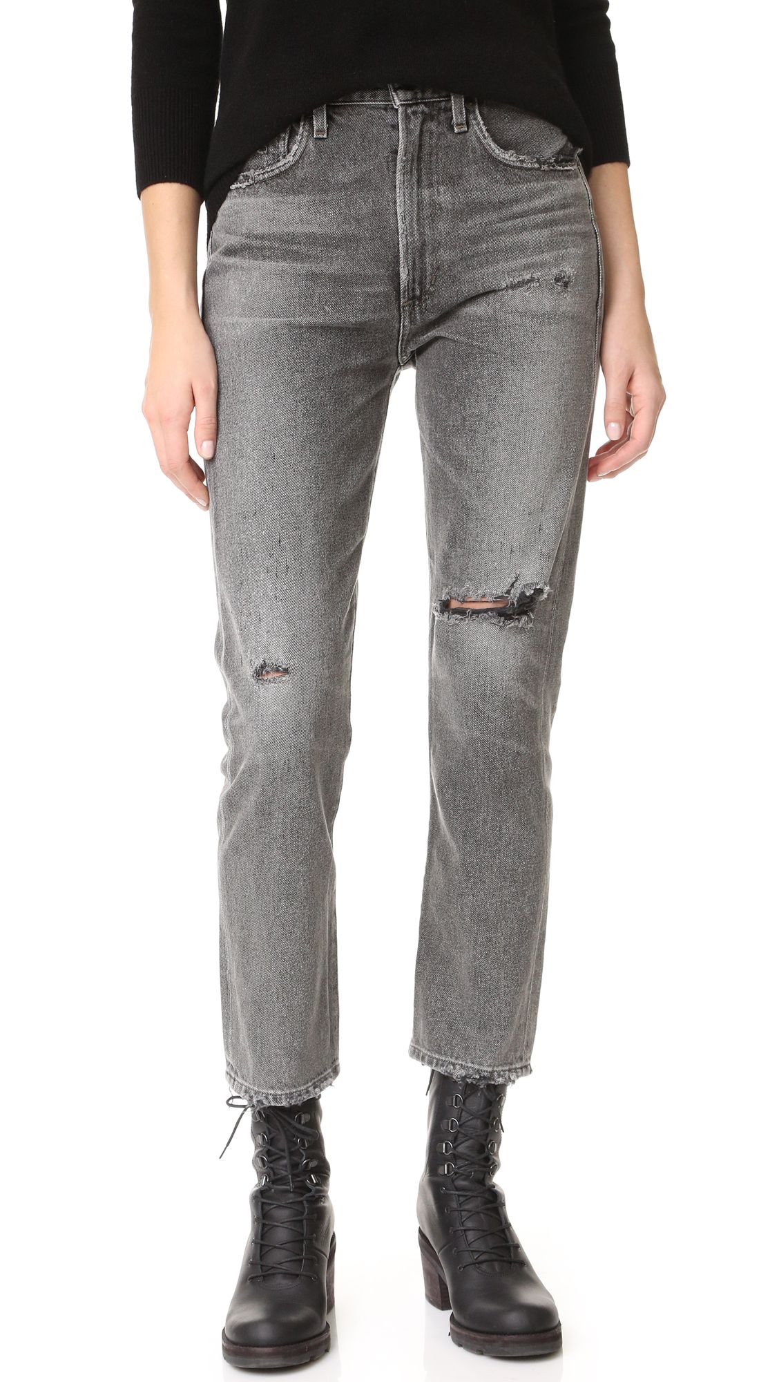 Dree Crop High Rise Slim Straight Jeans | Shopbop
