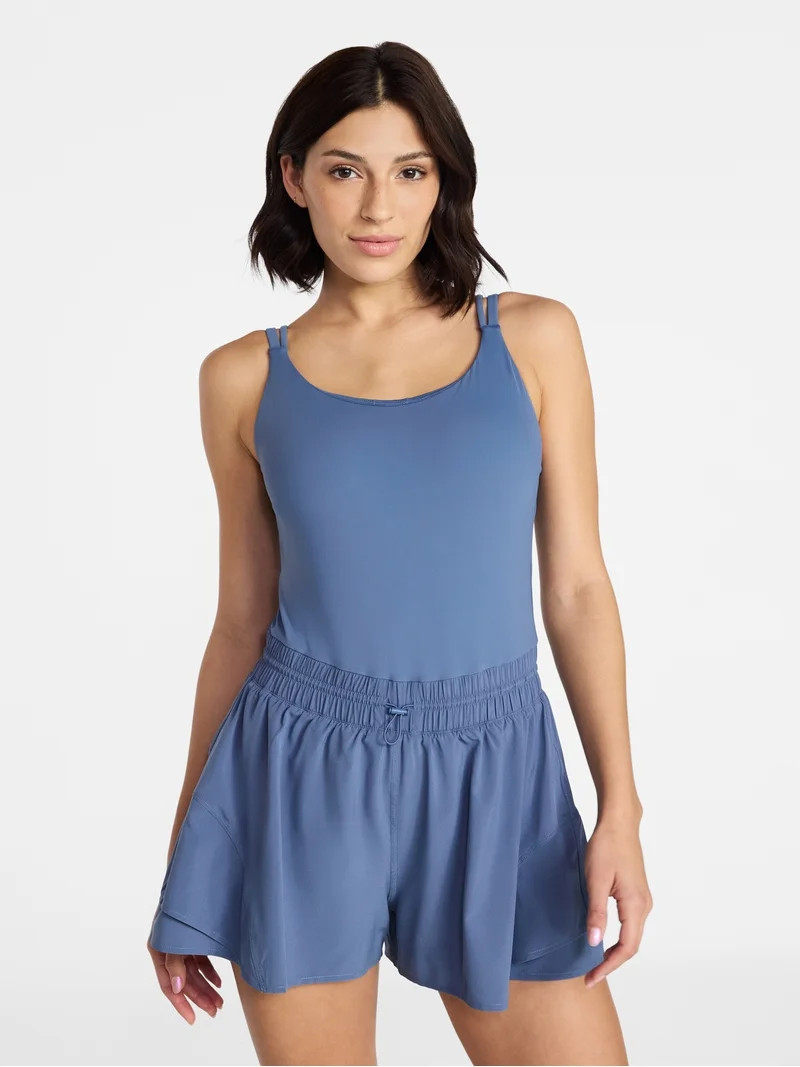 Avia Women's Clinched Waist Romper, Sizes XS-4X | Walmart (US)