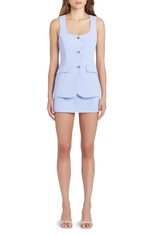 Amanda Uprichard Kya Sleeveless Romper Minidress in English Lavender at Nordstrom, Size Medium | Nordstrom