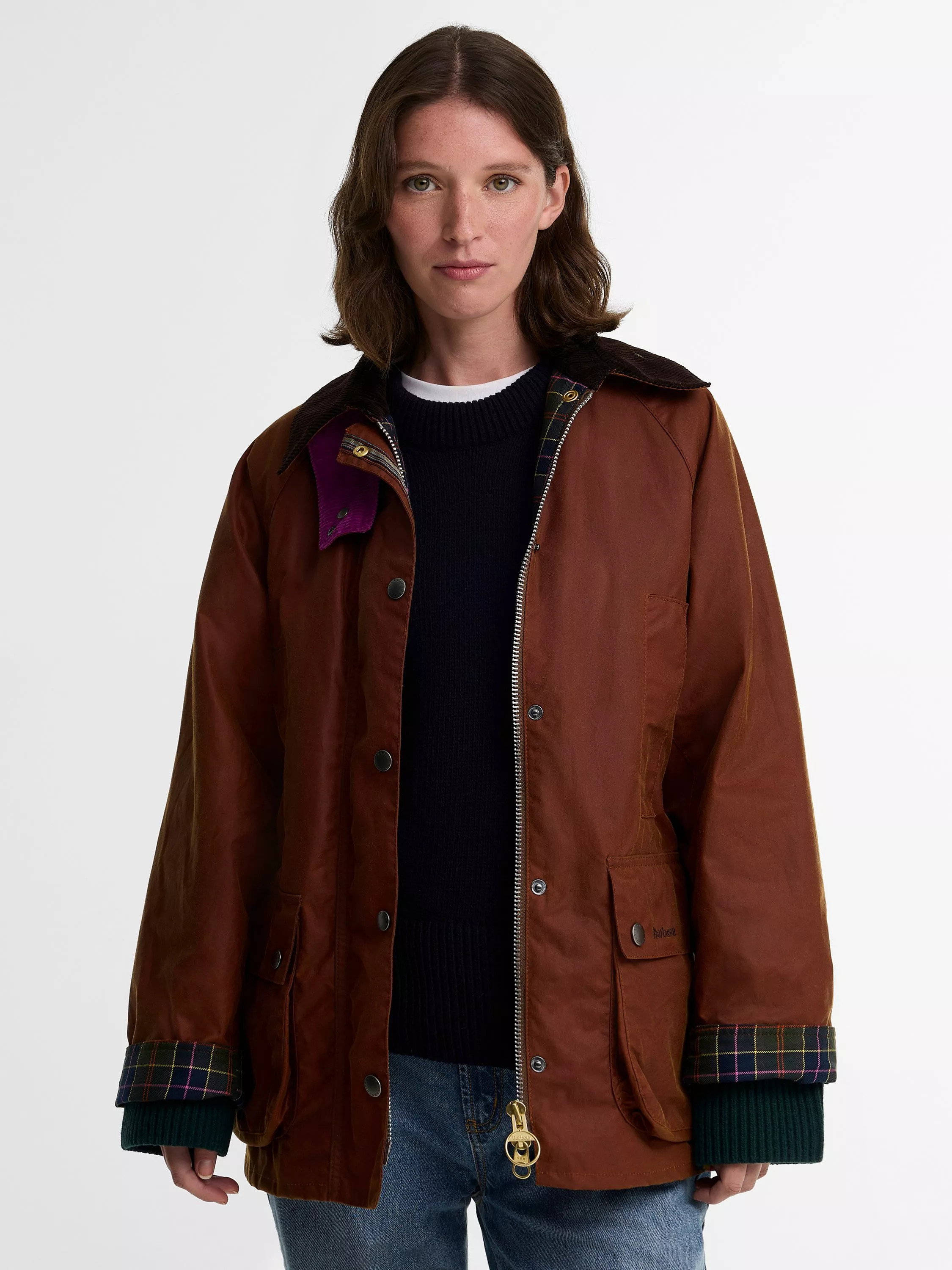 Barbour Paul Smith Loves Barbour Waxed Utility Jacket, Rust Brown | John Lewis (UK)