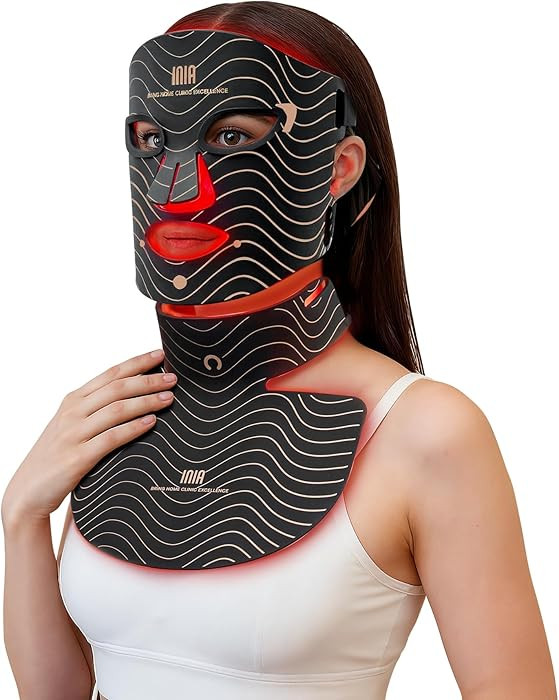 Red Light Therapy Mask for Face & Neck – 4 Light Modes with 850nm NIR, Red, Yellow & Blue LED L... | Amazon (US)