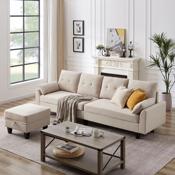 Linnzi 101'' Upholstered Sectional Sofa With Chaise | Wayfair North America