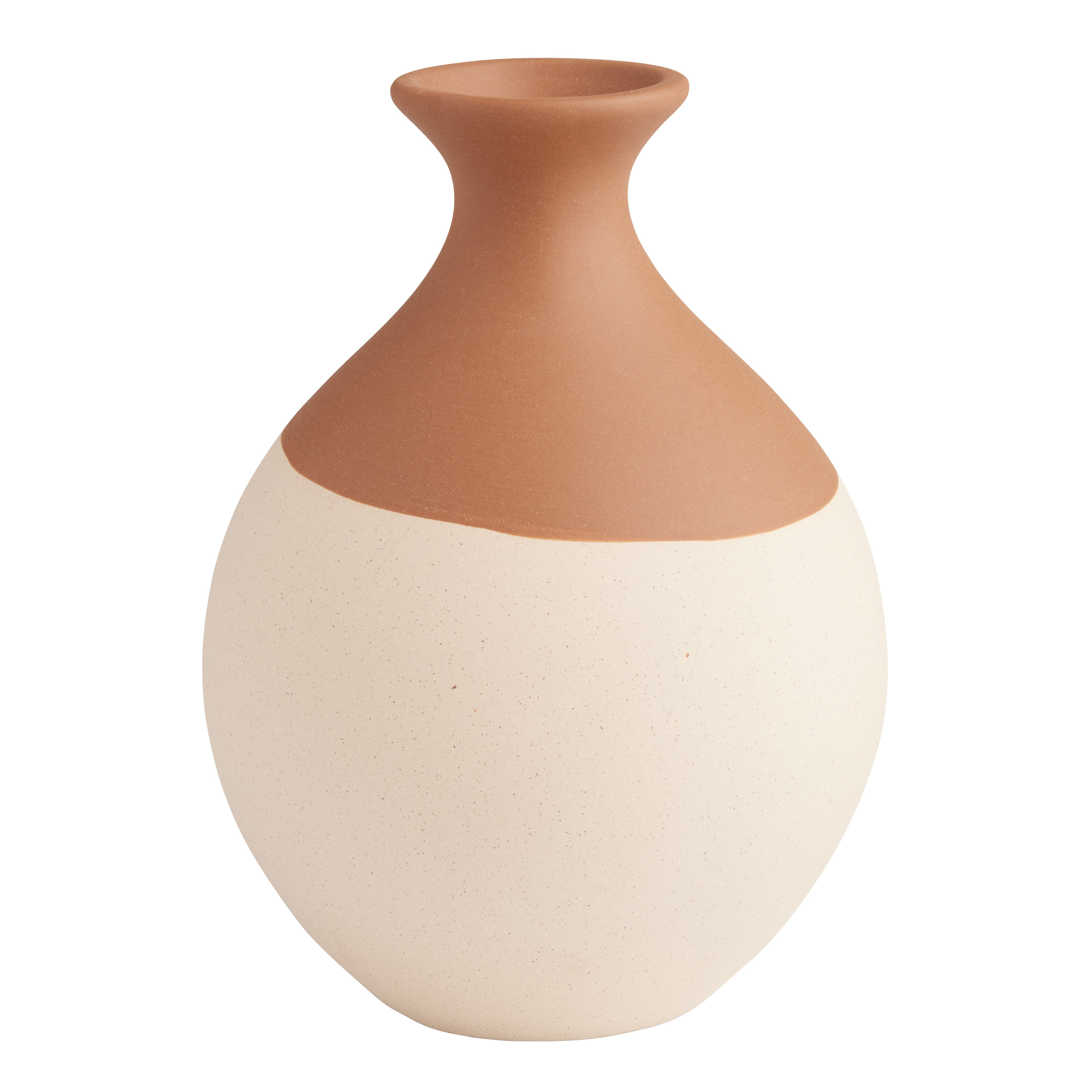 Wide Two Tone Earthenware Dipped Vase | World Market