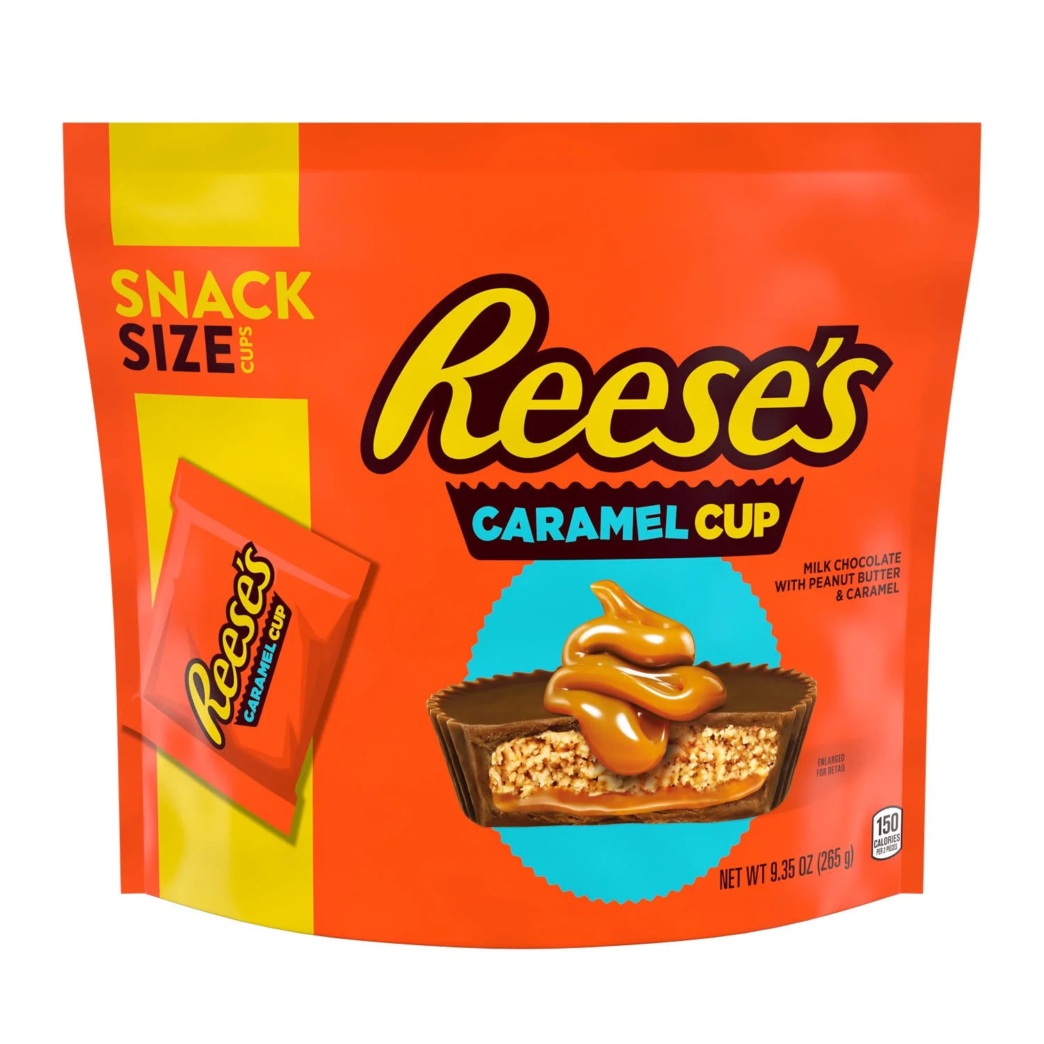 Reese's Caramel Milk Chocolate Snack Size Peanut Butter Cups Candy, Bag 9.35 oz | Walmart (US)