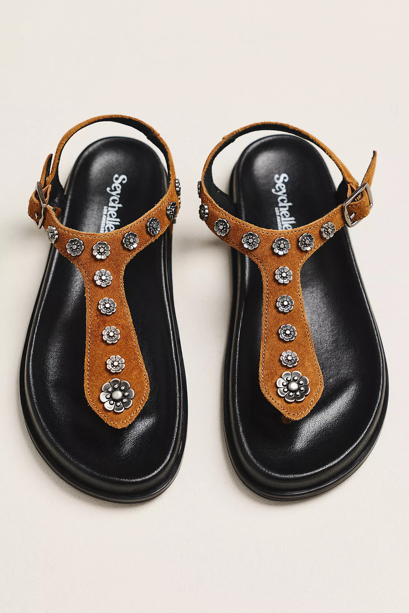 Seychelles Sunday Funday Studded T-Strap Sandals | Anthropologie (US)