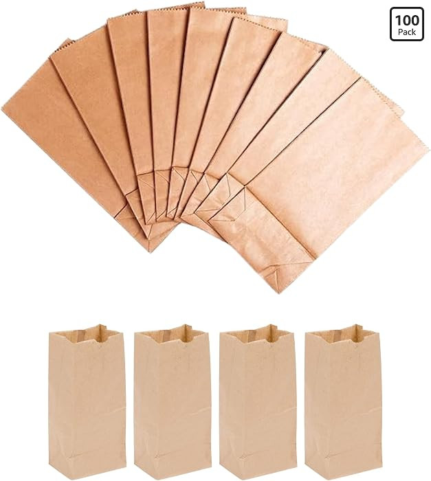 1lb Brown Bags- Pack of 100 (3.5"W x 6.5"H x 2.3"L) | Amazon (US)