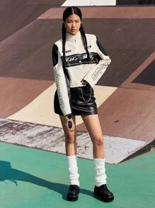 DAZY Letter Graphic Drop Shoulder Crop Jacket SKU: sw2209055683666212(100+ Reviews)$36.49$34.67Jo... | SHEIN