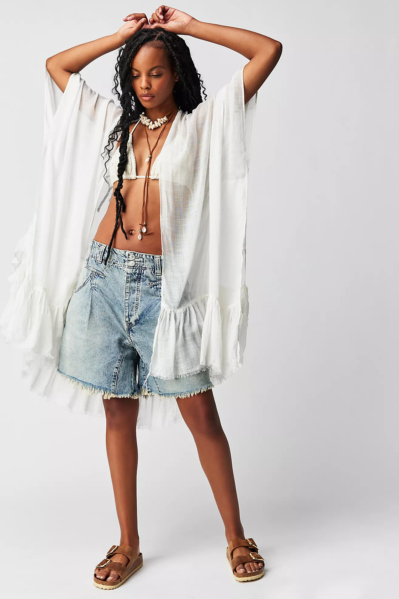 Whisper Washed Ruffle Kimono | Free People (Global - UK&FR Excluded)
