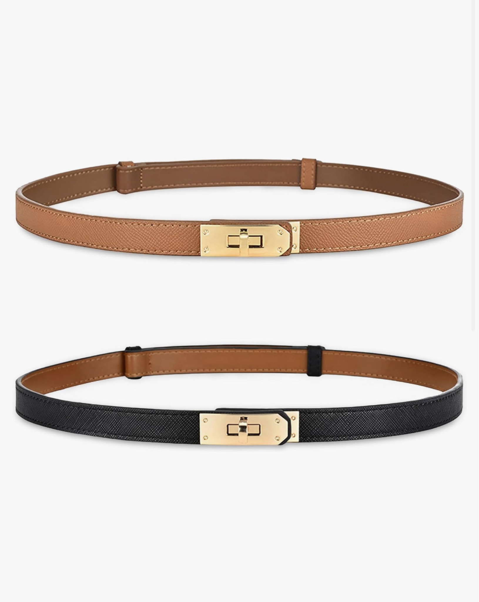 I love these thin Amazon belts! 

They are adjustable in the back and have a clasp front clasp. 

#amazonfashion #brownbelt #thinbelt #amazonbelt #bestamazonbelt #blackbelt #amazon #belt #womanbelt #coastal