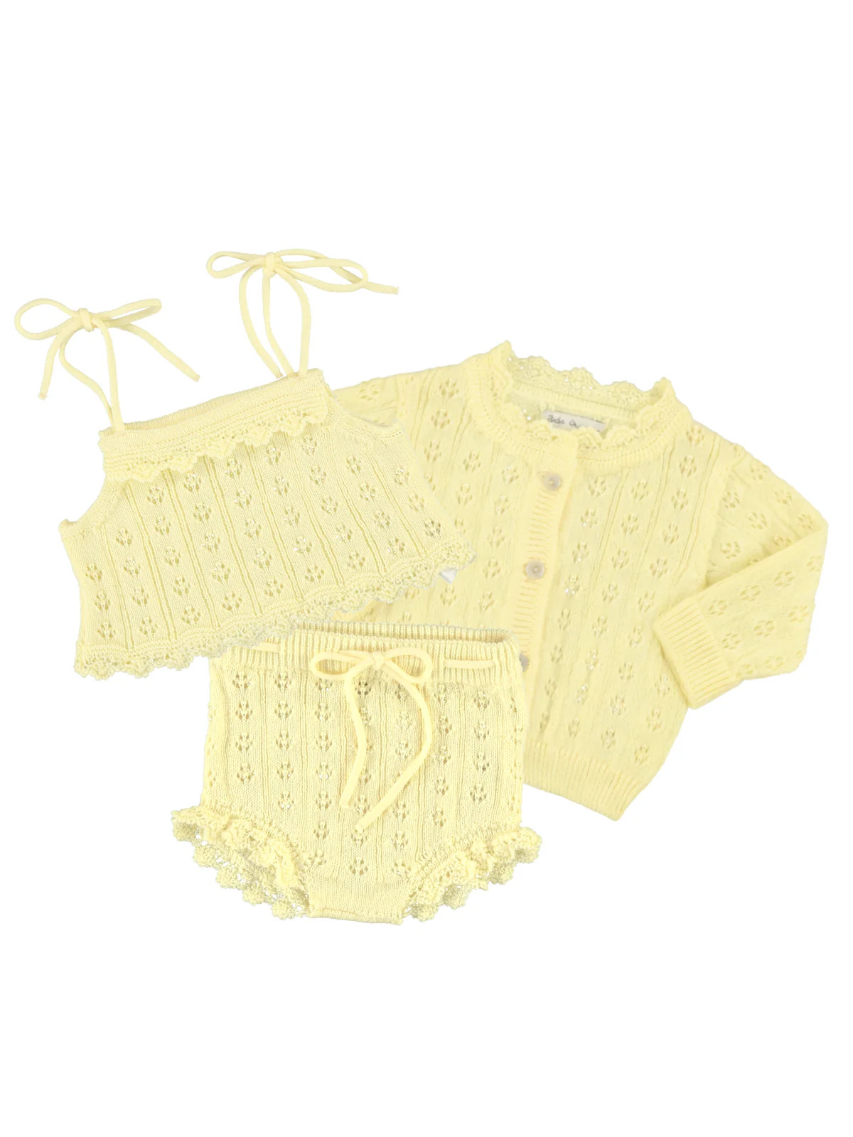Summer Pointelle Knit Cardigan Set | Danrie