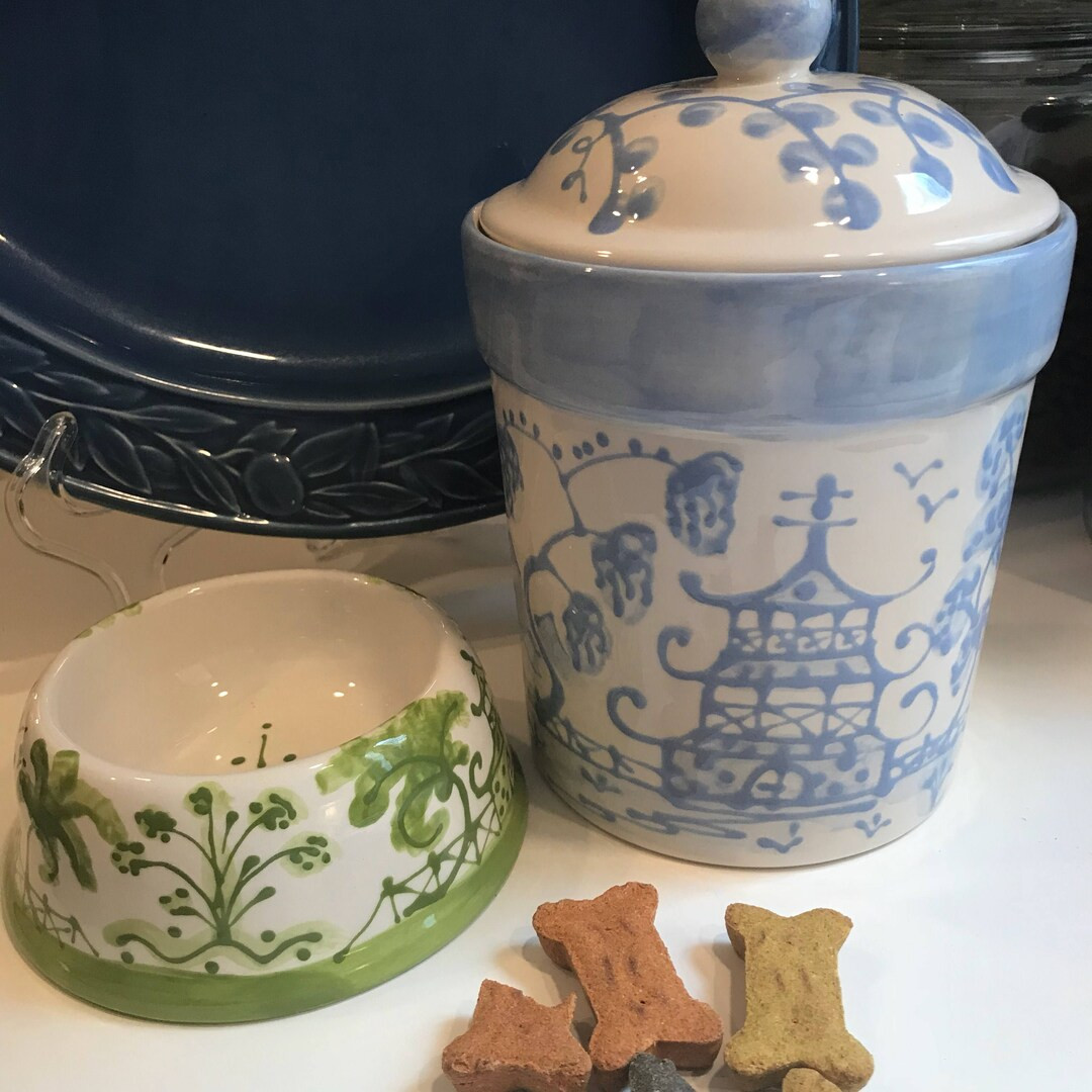 Hand Painted Periwinkle Blue Chinoiserietreat Canister Copyright Design - Etsy | Etsy (US)