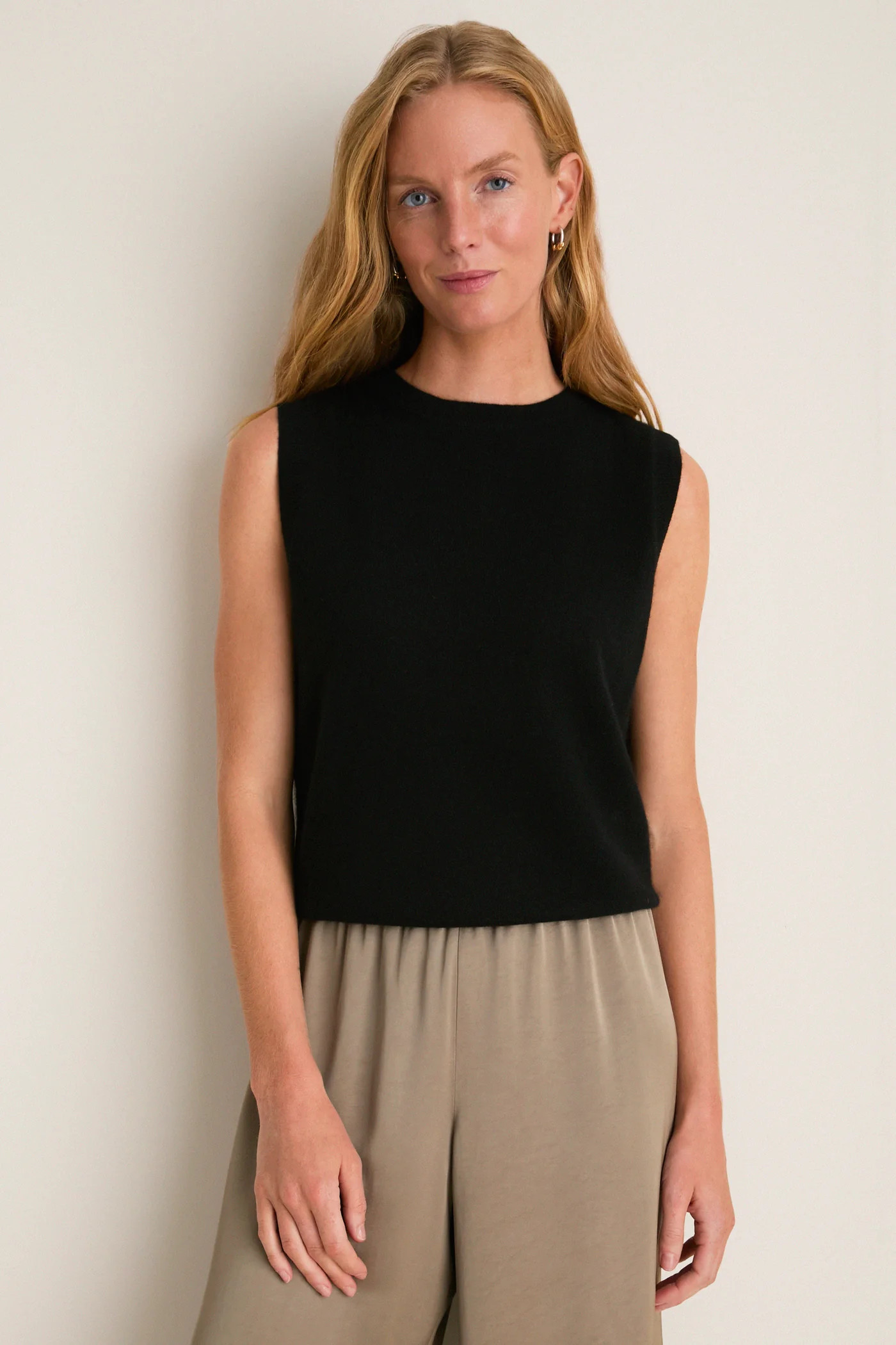 Black Cashmere Sleeveless Ava Shell | Tuckernuck (US)