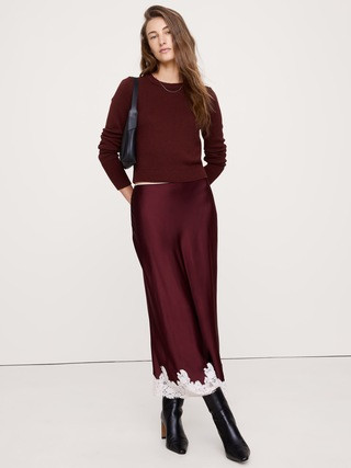 Cotton-Silk Crew-Neck Sweater | Banana Republic (US)