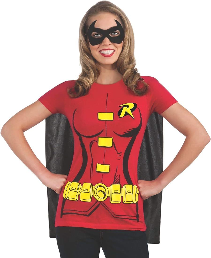 Rubie's Costume DC Comics Women's Robin T-Shirt With Cape And Eye Mask | Amazon (US)