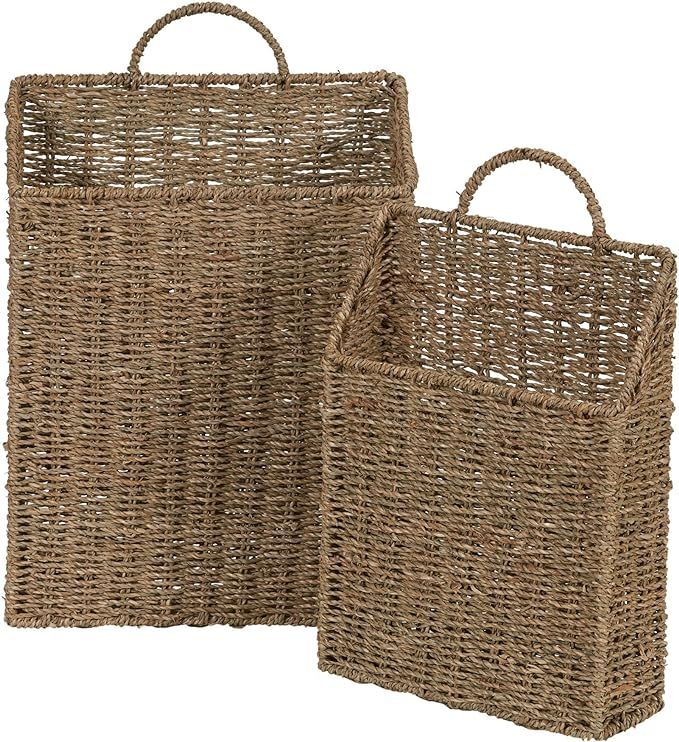 Household Essentials ML-5613 Seagrass Wall Basket Set, 2 Piece | Amazon (US)