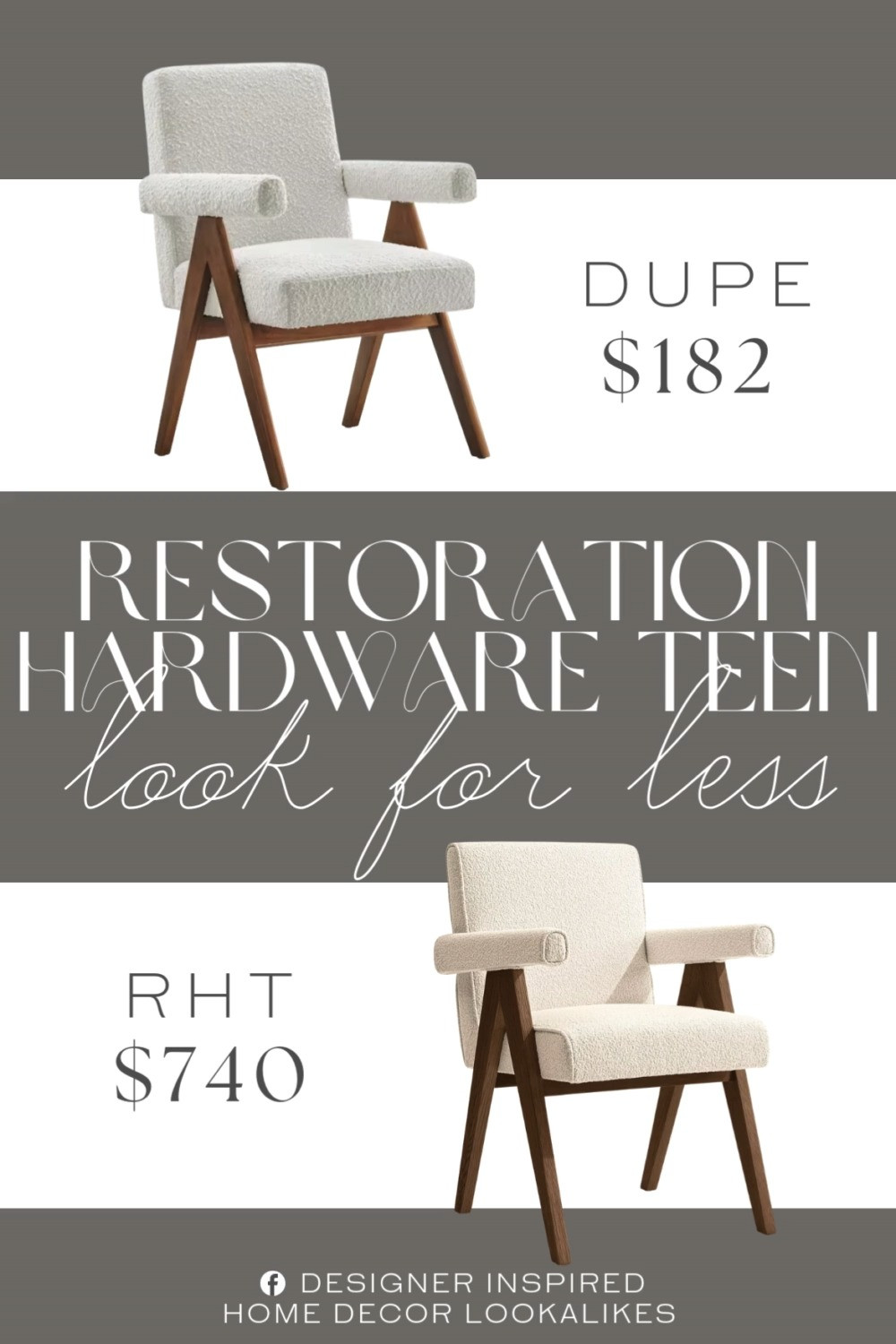 Inspired by Restoration Hardware Teen Dining Armchair. Bouclé Dining Chair. Upholstered Dining Chair. Minimalist Upholstered Chair. Kitchen Dining Chair. Stylish Kitchen Seating. Cozy Dining Armchair. 

Home more affordable option find copy cat similar look for less budget friendly affordable cheap cheaper beautiful pretty. Clearance sale coupon code discount code promo code luxury lookalike look a like Inspo inspiration inspired by idea ideas Love like these? I share multiple every day in my FB group.
#restorationhardwareteeninspired #rhinspired #diningchair #armchair #diningchair #kitchenseating #diningroominspo #contemporarydining #bouclechair 

 #LTKHome