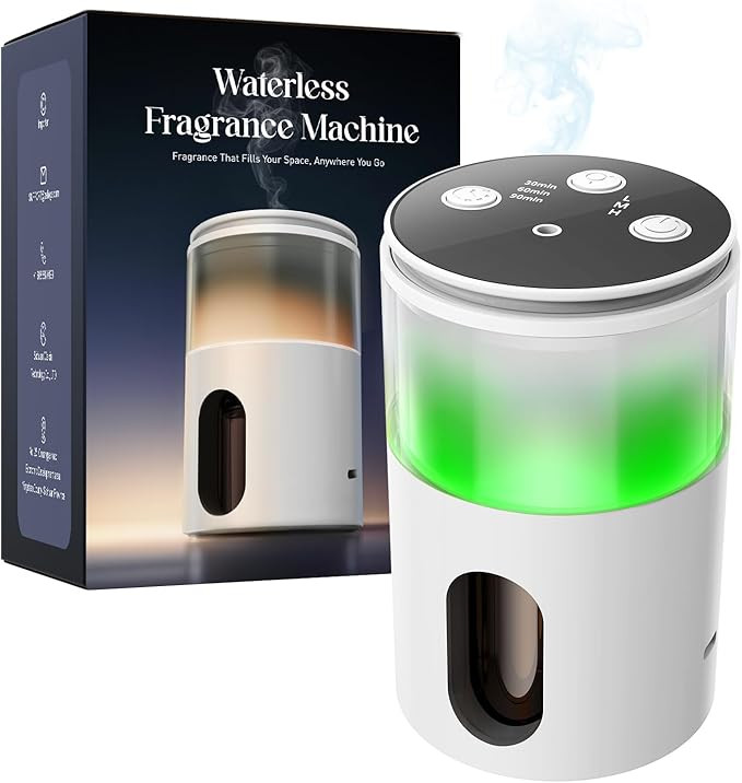 Waterless Diffuser for Essential Oil: Mini Battery Scent Diffuser for Room&Home&Car with 9 Colors... | Amazon (US)