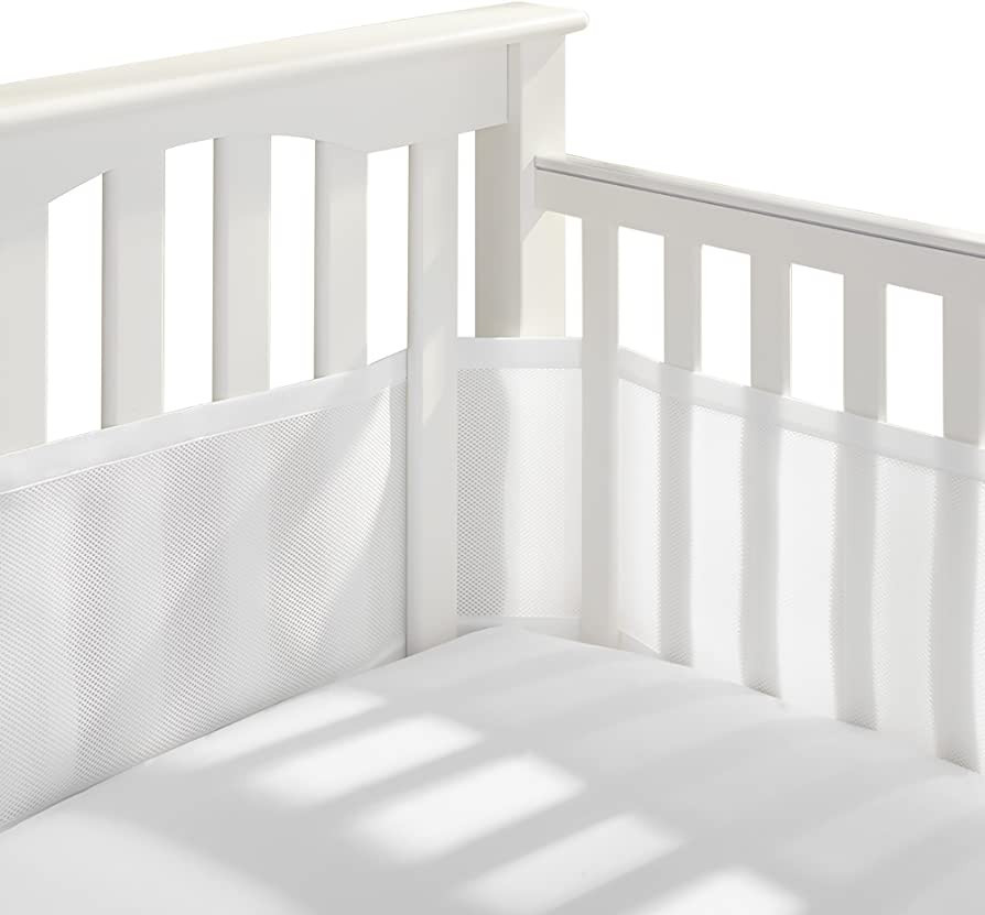 BreathableBaby Breathable Mesh Crib Liner – Classic Collection – White – Fits Full-Size Fou... | Amazon (US)