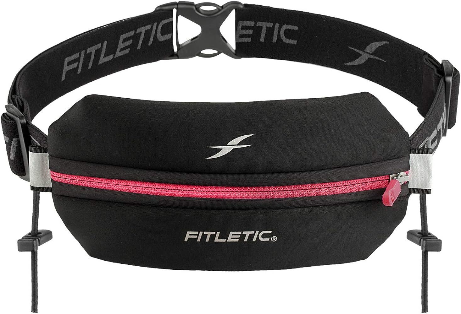 Fitletic Neo Race Belt, Black & Pink | Unique No Bounce Design for Marathon, Triathlon, Trail, 5k... | Amazon (US)