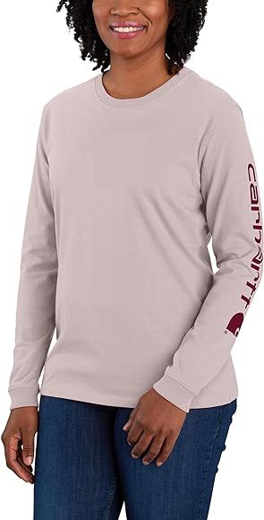 Carhartt Women's Loose Fit Heavyweight Long-Sleeve Logo Sleeve Graphic T-Shirt | Amazon (US)