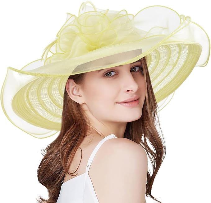 2026 Kentucky Derby Hat for Women Ladies, Organza Veil Feather Fascinator for Tea Party Church UV... | Amazon (US)