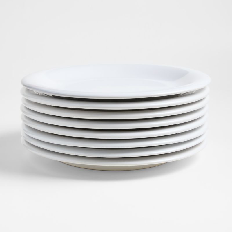 Caesna White Stoneware Dinner Plates, Set of 8 | Crate & Barrel | Crate & Barrel
