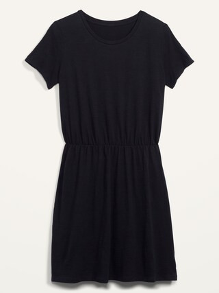 Waist-Defined Slub-Knit T-Shirt Dress for Women | Old Navy (US)
