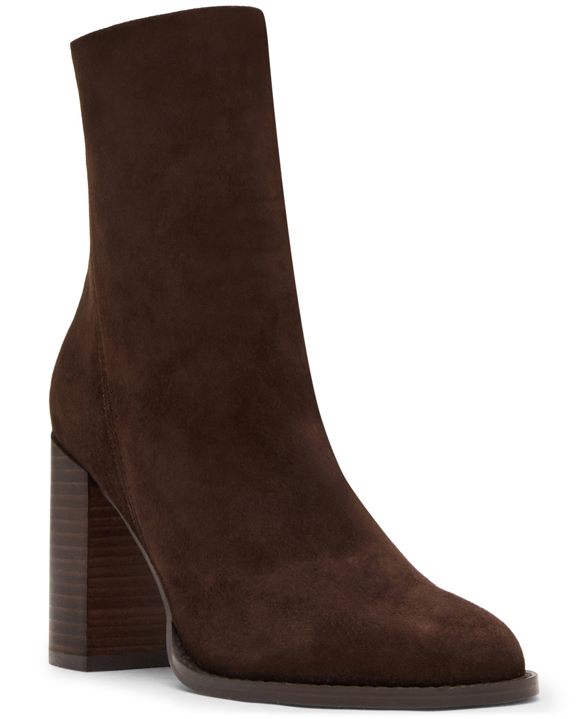 Steve Madden Obsession Block-Heel Booties - Brown Suede | Macy's