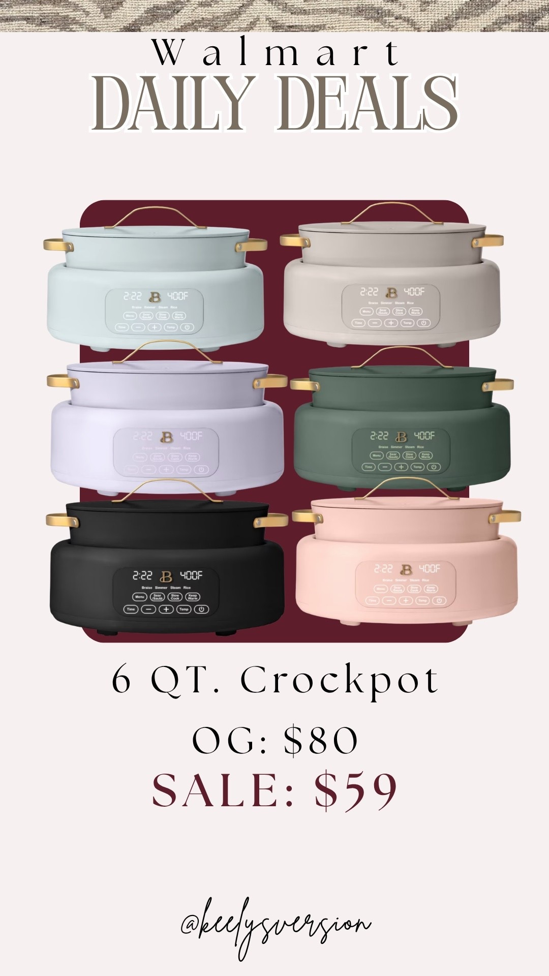 @Walmart daily deals - 6 Qt. Crockpot! 

#walmart