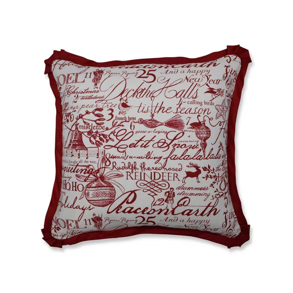Holiday Poinsettia Throw Pillow - Pillow Perfect® | Target