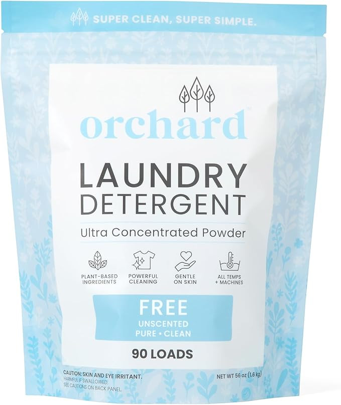 Orchard Laundry Detergent Powder Natural Deep Cleaning Laundry Powder for Sensitive Skin - Fragra... | Amazon (US)