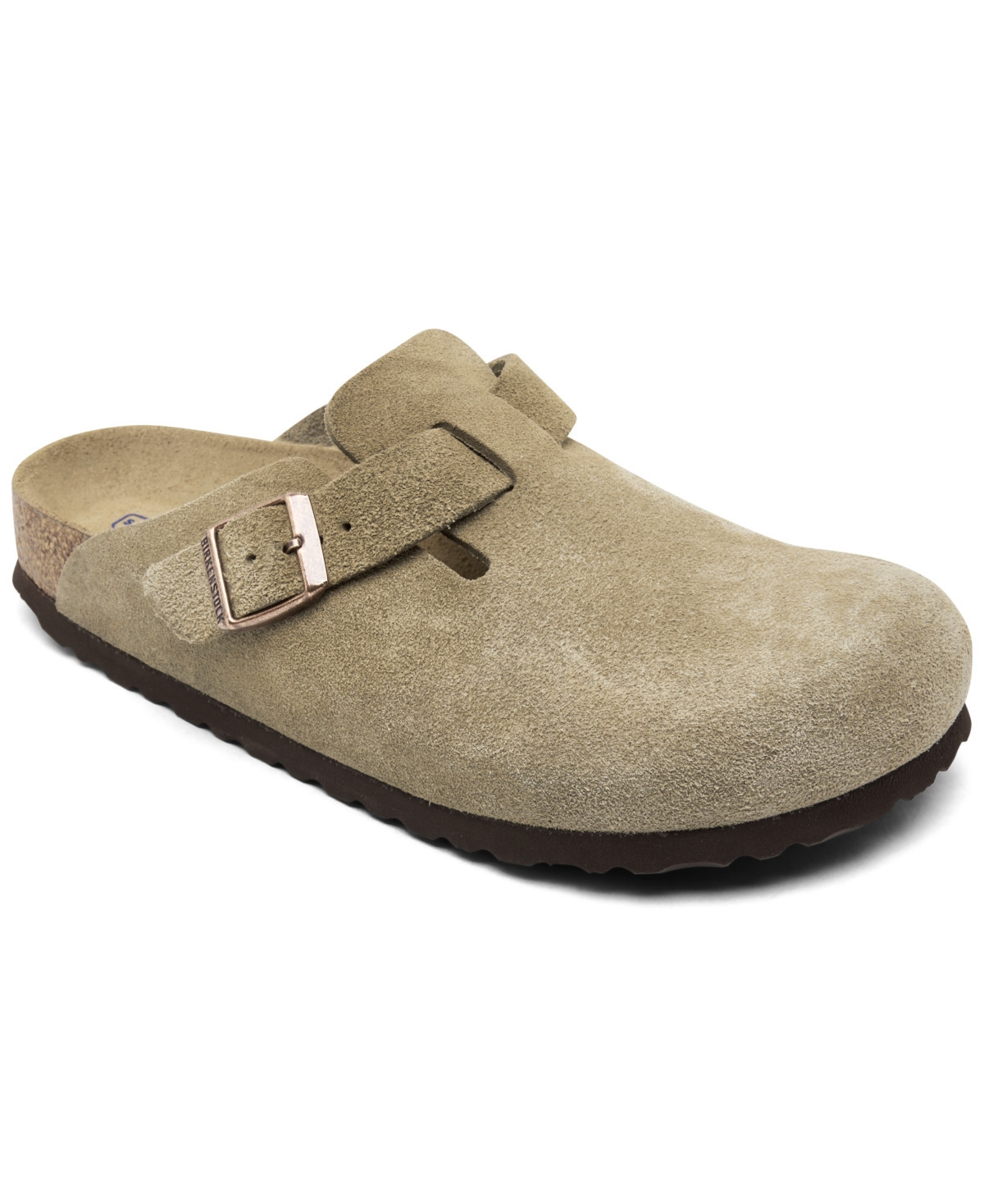 Birkenstock Women's Boston Soft Footbed Suede Leather Clogs from Finish Line - Taupe | Macy's