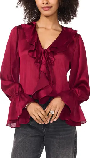 Vince Camuto Ruffle Detail Textured Top | Nordstrom | Nordstrom