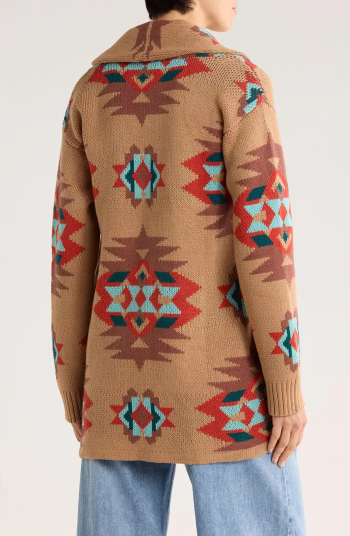 Novelty Pattern Shawl Collar Open Front Cardigan | Nordstrom Rack