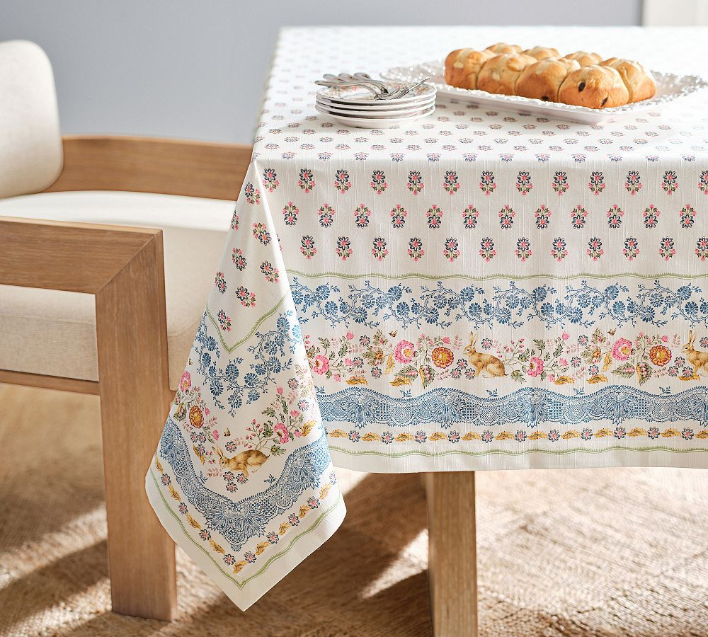 Botanical Bunny Cotton Tablecloth | Pottery Barn (US)