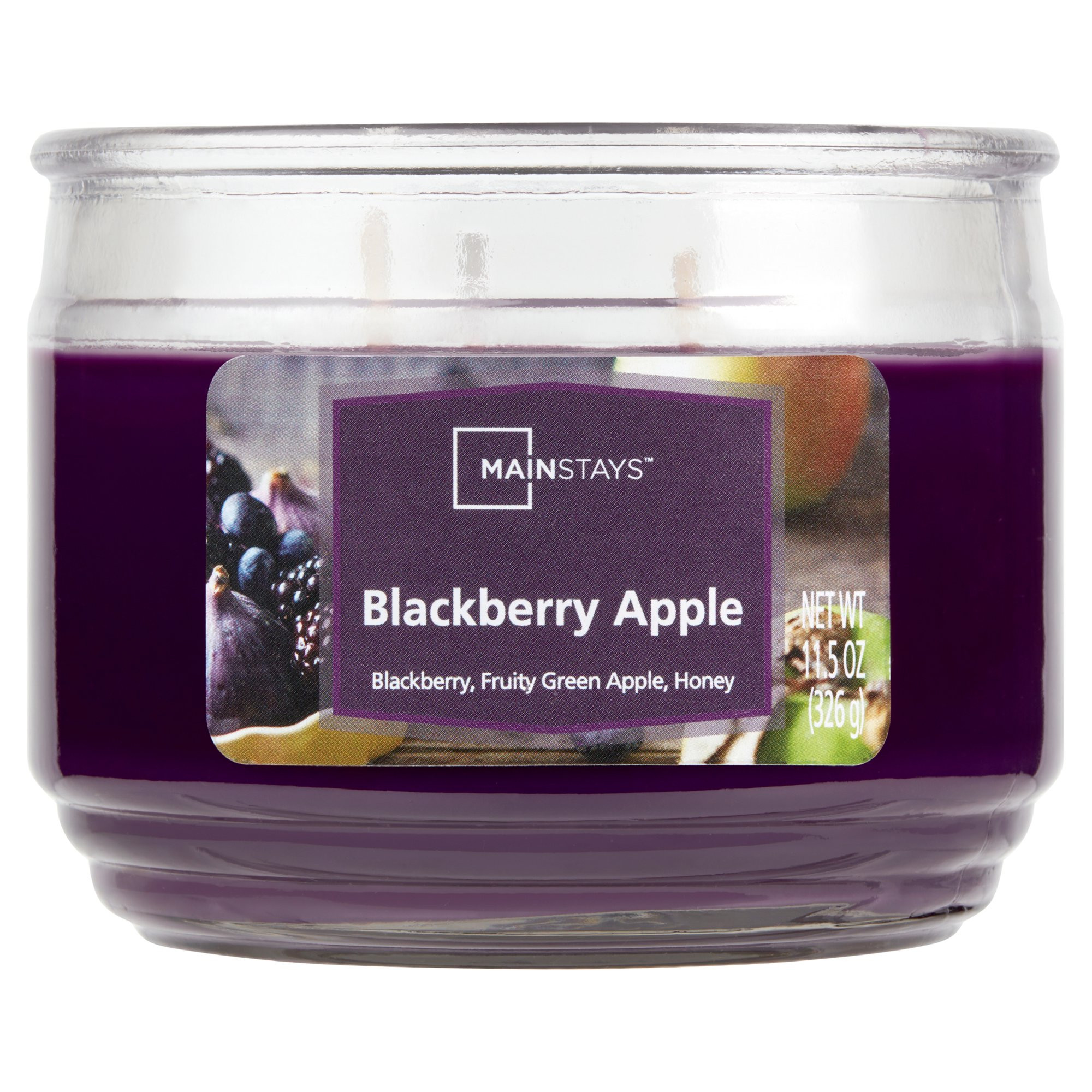 Mainstays Blackberry Apple Scented 3-Wick Glass Jar Candle, 11.5 oz - Walmart.com | Walmart (US)