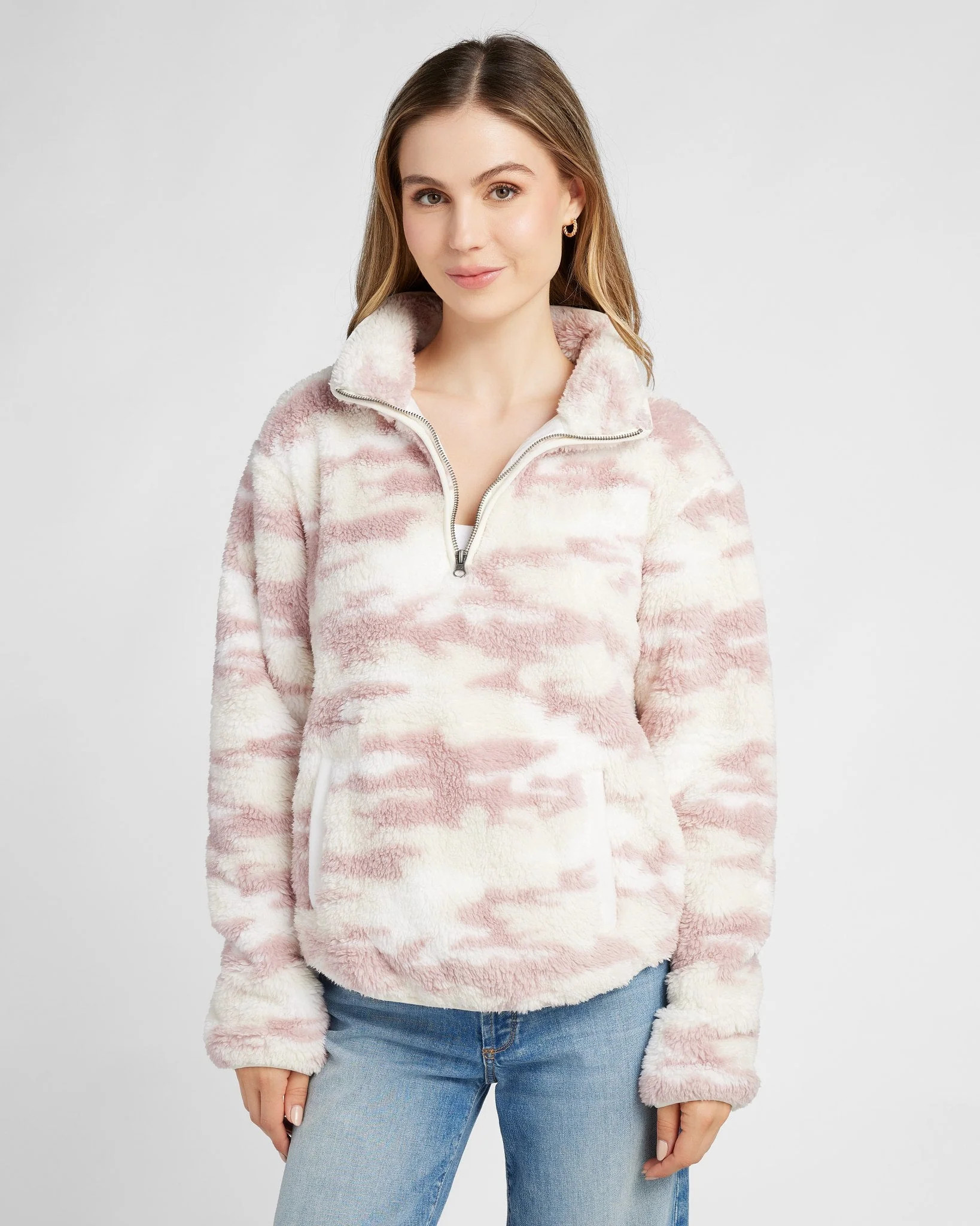 Printed Sherpa Quarter Zip | Seventy Eight and Sunny
