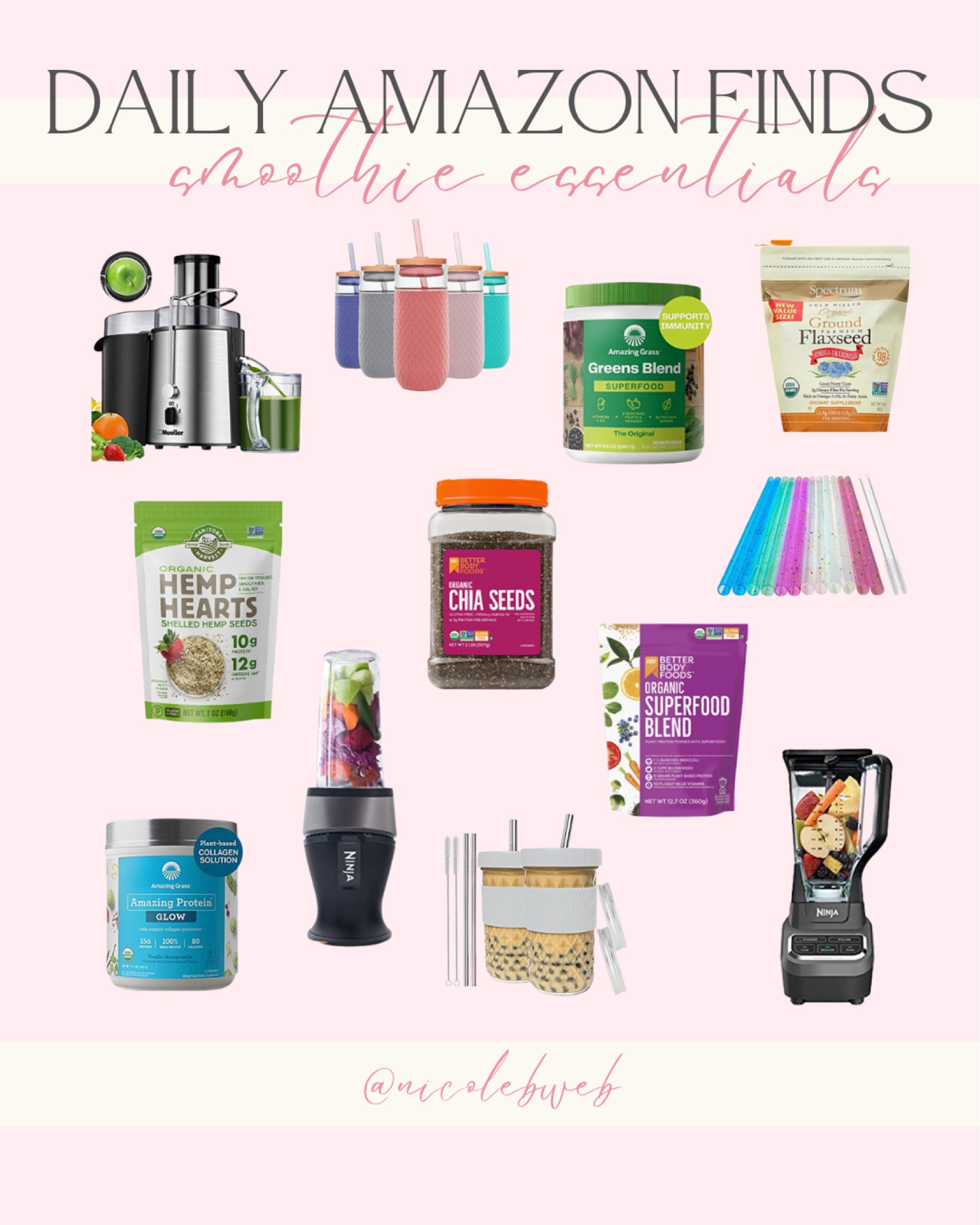 Daily Amazon Finds: All the essentials to make my favorite green juices and smoothies! 🤍

Health & Wellness Essentials
Kitchen must-haves
Amazon finds
#healthygirlhabits #thatgirl 

#LTKhome