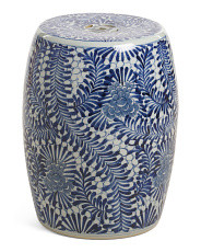 13x17 Porcelain Blooming Flowers Stool | Marshalls
