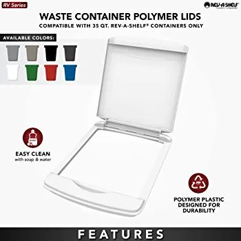 Rev-A-Shelf RV-35-LID-G-1 35 Quart Polymer Trash Waste Container Garbage Recycling Can Replacemen... | Amazon (US)