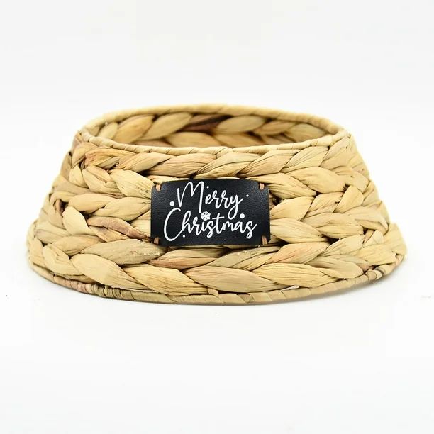 Holiday Time Mini Christmas Tree Collar, Natural Rattan Christmas Ornament, 4.3"H - Walmart.com | Walmart (US)