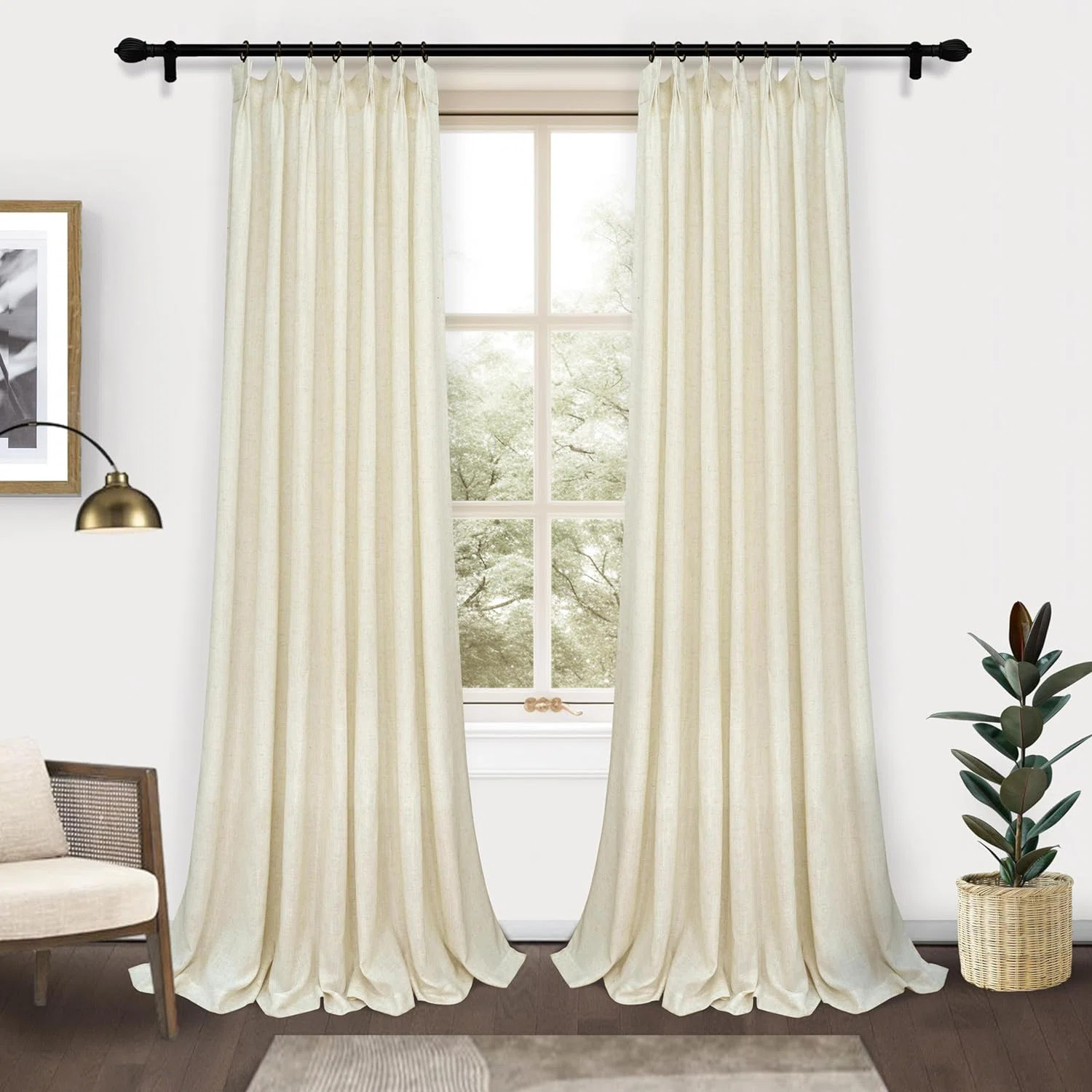 Schimmel Pinch Pleat Semi Sheer Solid Farmhouse And Modern Rustic Curtains For Living Room Bedroo... | Wayfair North America