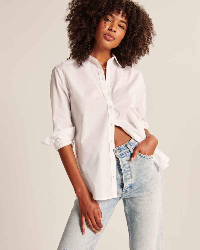 90s Oversized Button-Up Shirt | Abercrombie & Fitch (US)