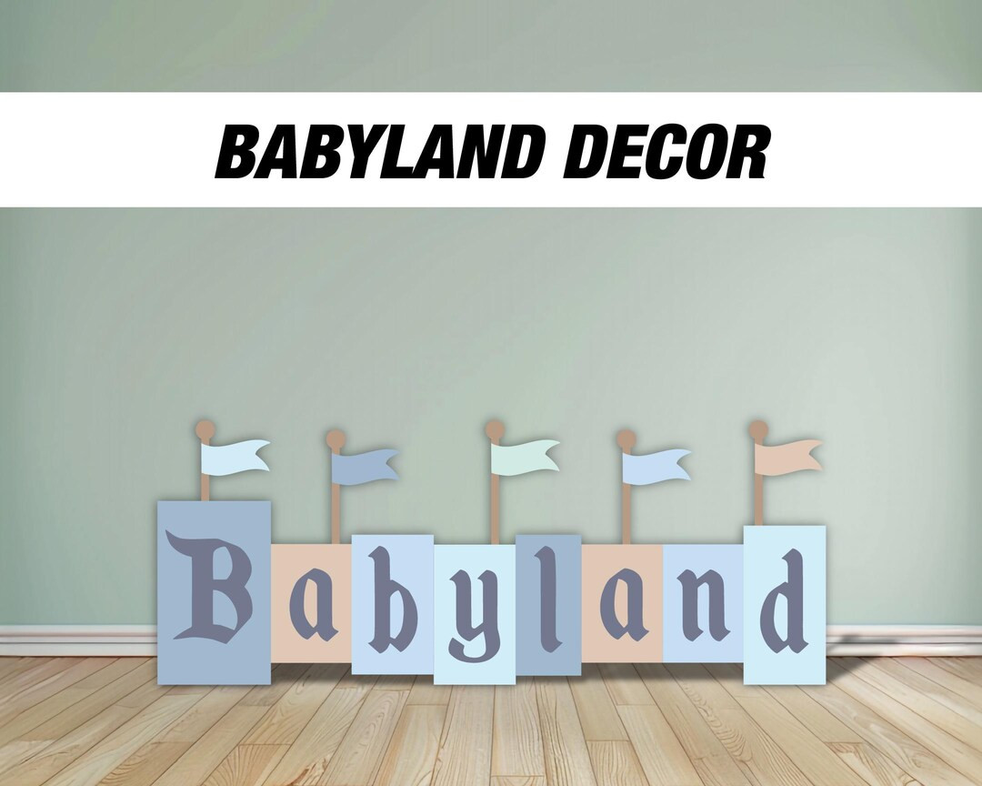 BIG Babyland Babyshower Sign Decor Cutouts Backdrop, Sketch Stand up Prop Standee, Lawn Signs, Ya... | Etsy (US)