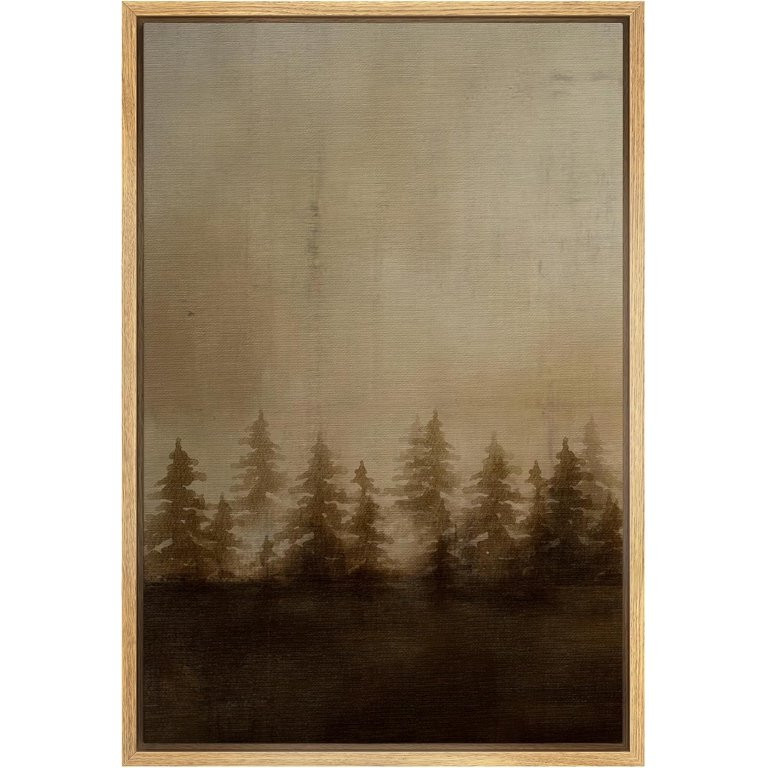AAzaqTin- Canvas Print Wall Art Sepia Toned Pine Forest Illustrations Minimalism Chic Relax/Calm ... | Walmart (US)